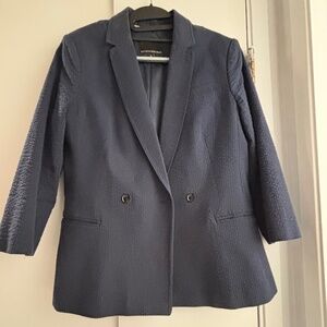 Banana Republic Seersucker Double-Breasted Blazer